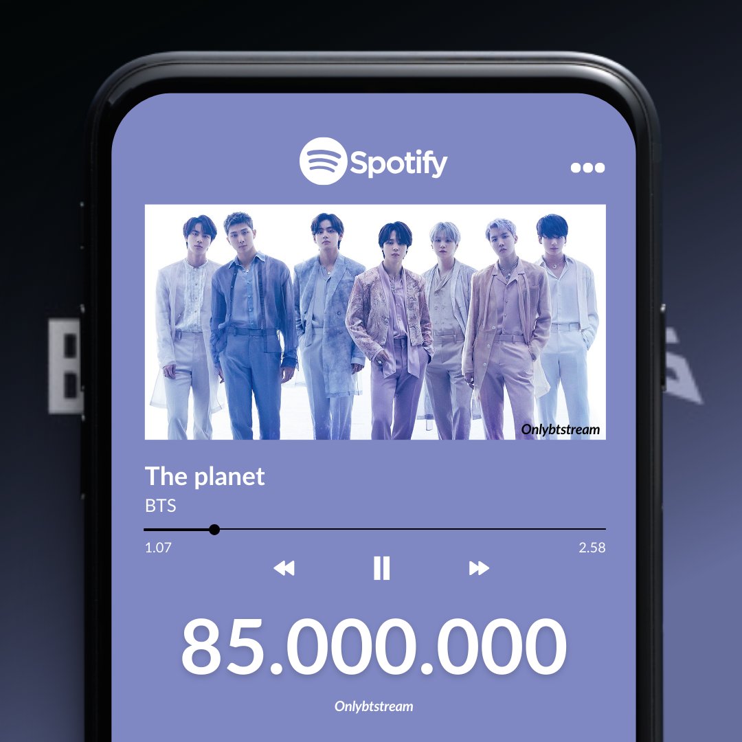 OnlyBTStream's tweet photo. "The Planet" de #BTS ha superado 85 millones de streams en Spotify!  

🔗:https://t.co/vgxEyvvYHH

#ThePlanetByBTS #ThePlanet @BTS_twt https://t.co/MD9OHWPvky