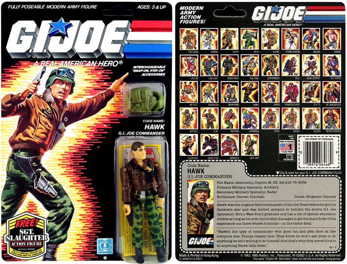 Check out Hawk from GI Joe series 5 in 1986. Who was your favorite character from the 1986 series?

Thanks to @3DJoes for the photos. 

#gijoe #80s #eighties #80scartoons #80snostalgia #saturdaycartoons #saturdaymorningcartoons #actionfigures #hasbro #hawk