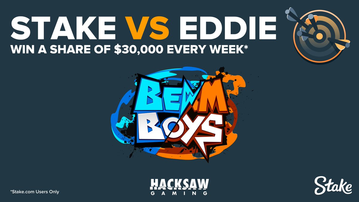 Starting next week the selected game for Stake vs Eddie is 🥁 Beam Boys by Hacksaw Gaming 😻 We'll be choosing one bet from the above game that is 300x or greater to be the featured bet for Stake vs Eddie 🎉 The winner will be rewarded with a special prize 🤑