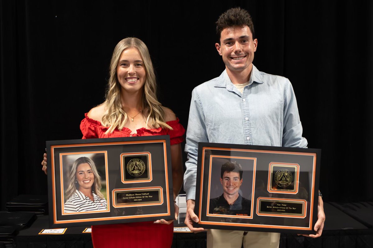 Congratulations to our 2024 Scholar-Athletes of the Year! ⛳️ Maddison Hinson-Tolchard 🏃 Alex Maier This award reflects exemplary performance in academic endeavors, athletic activities, and a commitment to community engagement. Okla.st/49RhdCJ