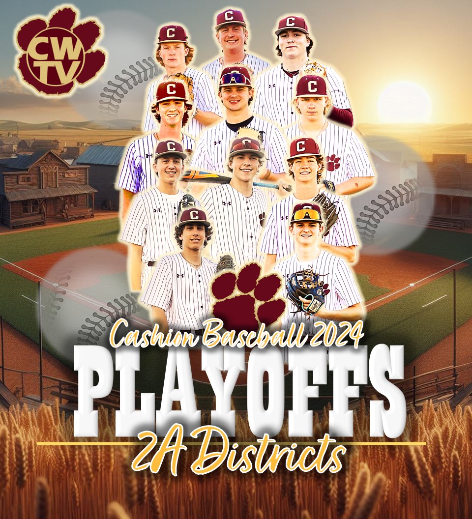 2A DISTRICT PLAYOFFS BEGIN TOMORROW! Cashion will host Hobart (3-13) in a best of 3 series at Lance Beutler Field starting Tuesday. ⚾️Game 1 @ 4 PM ⚾️Game 2 to follow immediately after All playoff games will be live on cashionwildcats.tv