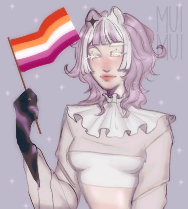 Happy lesbian visibility week ✧・゜: *✧・゜:* #muiillust 
