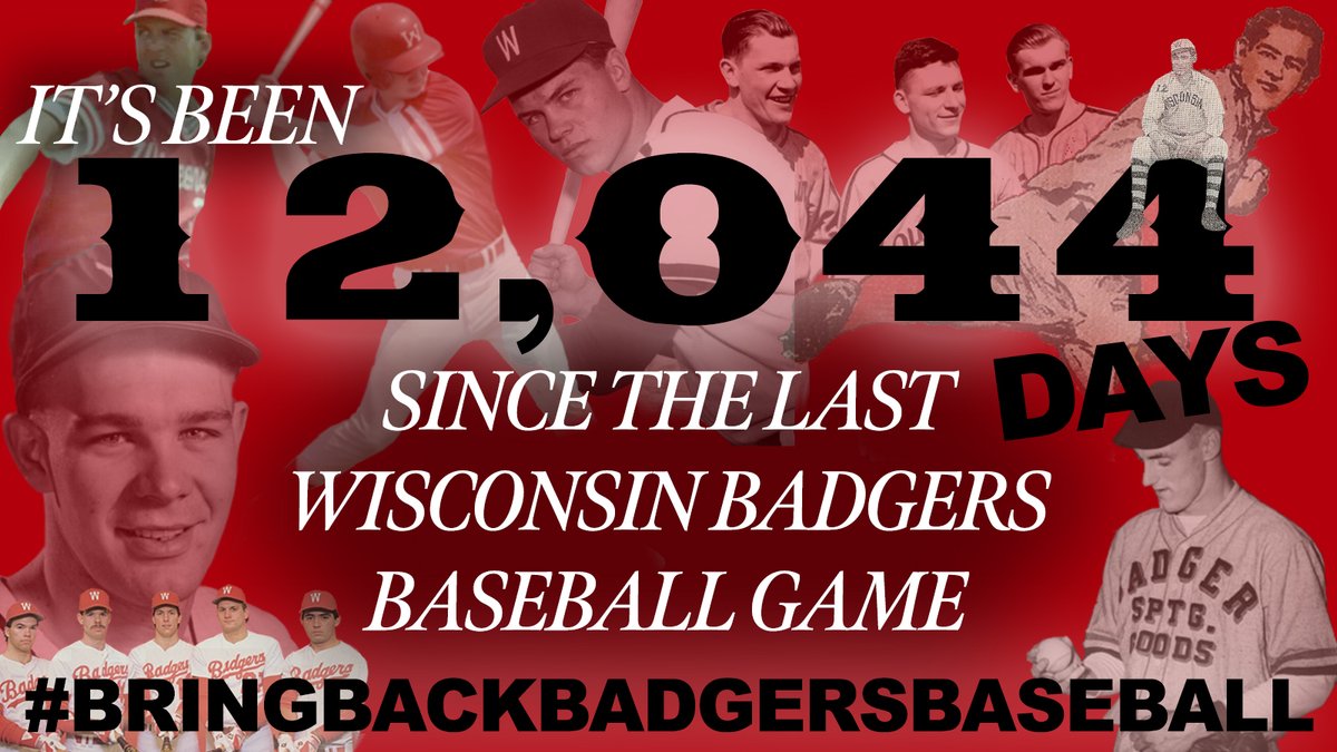 It's been 12,044 days since the last @UWBadgers baseball game.

@uwchancellor, Chris McIntosh and @JDatWisconsin, it's time to bring back Wisconsin baseball!

🔴 Fuel the Comeback! ⚪️
🦡👐 1 RT = 1 Rally Cap 👐🦡

#bringbackbadgersbaseball #onwisconsin #gobadgers #badgers