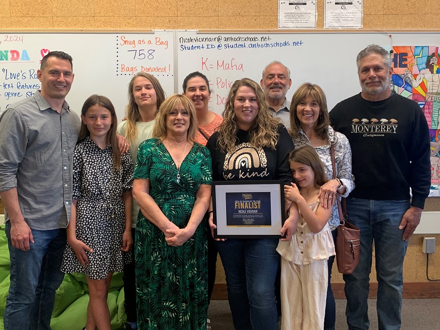 🌟 Meet Nicole Vicknair! 📚 She's a teacher at Bidwell Continuation High School in Antioch, a Teacher of the Year for Antioch USD, and a Teacher of the Year Finalist for Contra Costa County! CCCOE surprised her with the exciting news. #Inspiration #TeacherSpotlight #CCCTOY2024