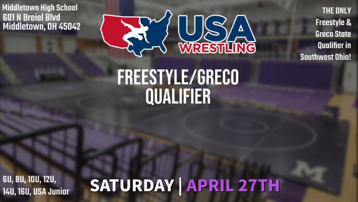 SATURDAY! 

Excited to see this event at Middletown and excited for Southwest Ohio to compete! 

Middie Wrestling FTW!  #Exit32