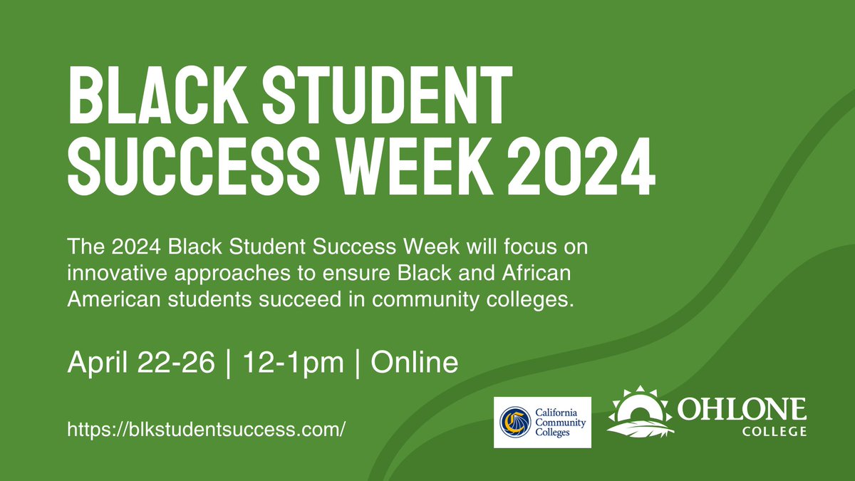 Happy #BlackStudentSuccessWeek! Join this week's #TheBlackHour Webinars from 12-1pm to learn insights and approaches for improving student success among Black and African American students in community colleges. RSVP here: bit.ly/3W9WQxA