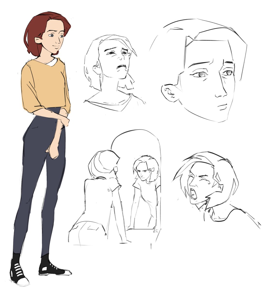 scrapped protag draft for my animated short film 👁️👁️
