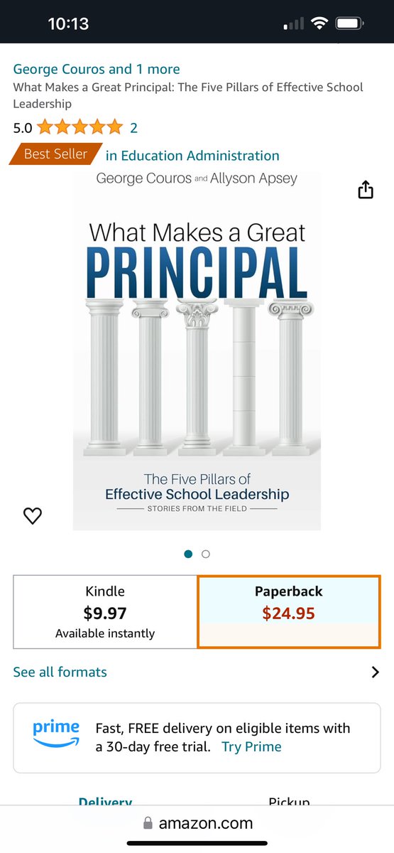 #1 Best Seller in Education Administration!! Congrats to @gcouros & @AllysonApsey on the great success of their book release! #WhatMakesAGreatPrincipal: The Five Pillars of Effective School Leadership a.co/d/dM7eiDF #tlap #leadlap