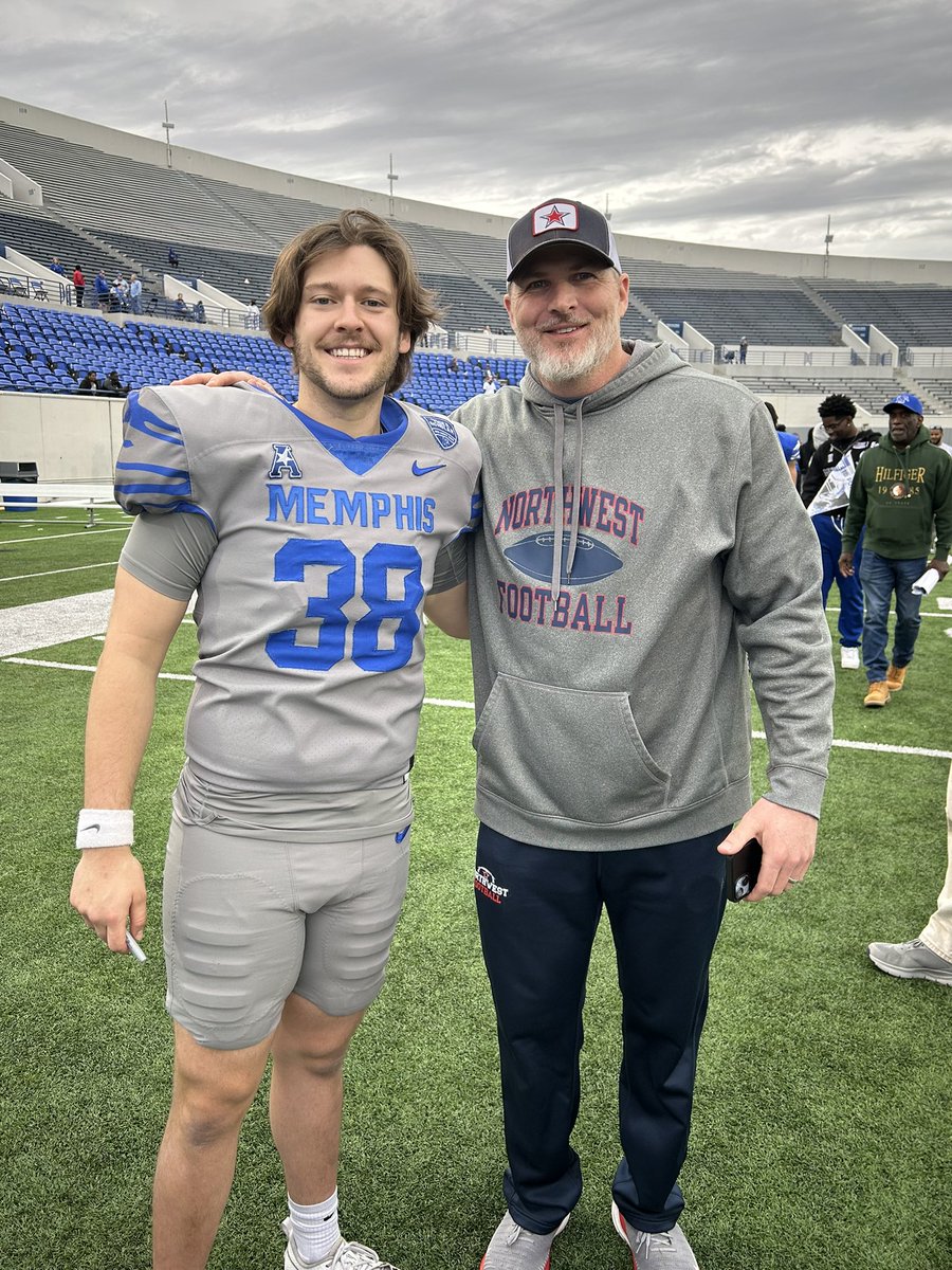 Once a Ranger, always a Ranger! ❤️💙 Thanks @PaigeAnders for coming to see @wiilliamstewart at the @MemphisFB Spring Game! #RangGang #GoRangers #GTG