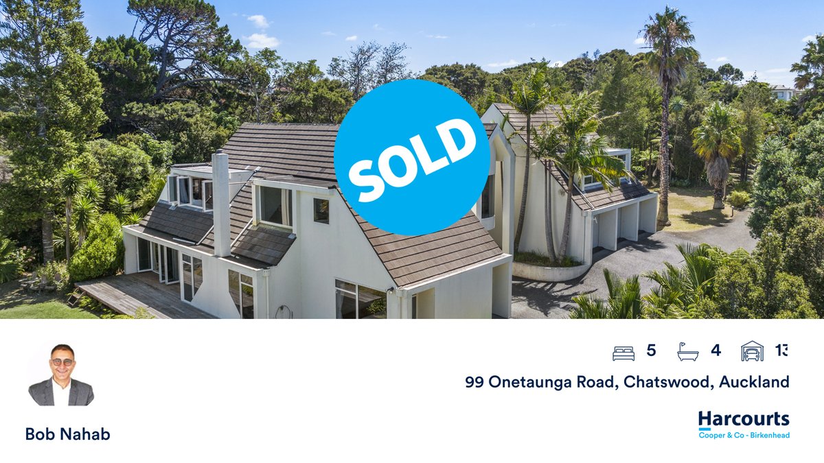 🛌 5 🛀 4 🚘 13
📍 99 Onetaunga Road, Chatswood, Auckland

My latest sale on RateMyAgent.

rma.reviews/R0CQoXZQxQiJ

...
#ratemyagent #realestate #Harcourts_Cooper_and_Co__Birkenhead