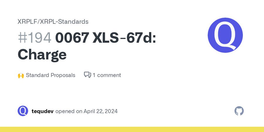 xrplkorea's tweet image. XLS-67D: Charge 💸

XRP 레저를 사용하는 NFT, AMM을 포함한 여러 플랫폼은 별도의 결제 트랜잭션에 수수료를 부과하는 방식으로 수익을 창출합니다. 이 제안은 수수료 징수에 초점을 맞춰 플랫폼, 지갑 서비스, 사용자가 더 쉽고 간편하게 수익화할 수 있는 기능을 제공합니다. 🤝
#BuildOnXRPL…