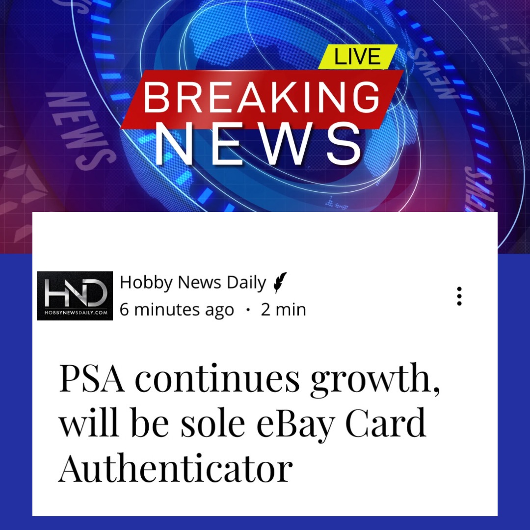 HobbyNewsDaily's tweet image. hobbynewsdaily.com/post/psa-conti…

#ebay #psa #cgc #thehobby #whodoyoucollect #hobbynewsdaily @PSAcard @ValueAddedRS @eBay