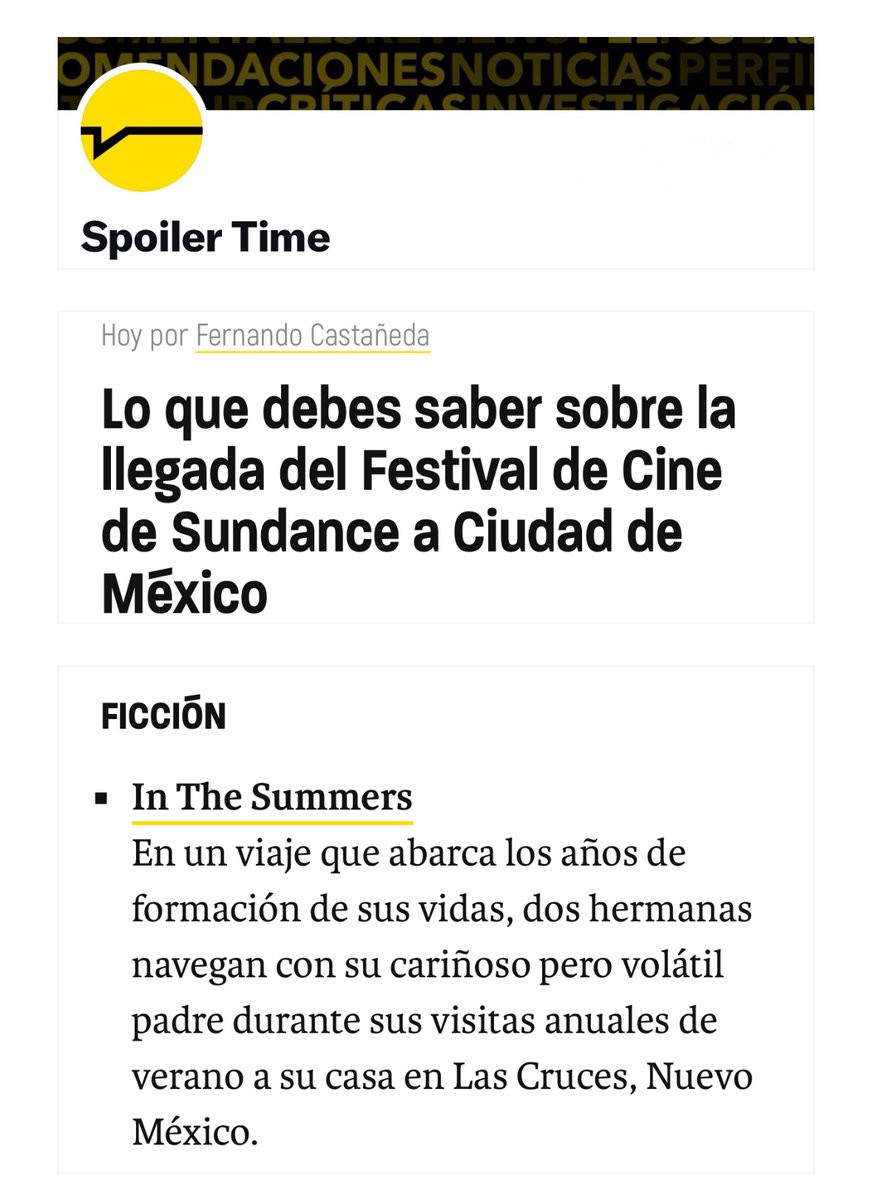 La película ganadora del Gran Premio del Jurado del @sundancefest, 'In The Summers' de la galardonada directora @xalamala y protagonizada por @Residente @lesliegrace @SashaCalle y @liomehiel llega a #SundanceCDMXCinépolis: spoilertime.com/sundance-film-… Por @el_ferb_ v/@ItsSpoilerTime