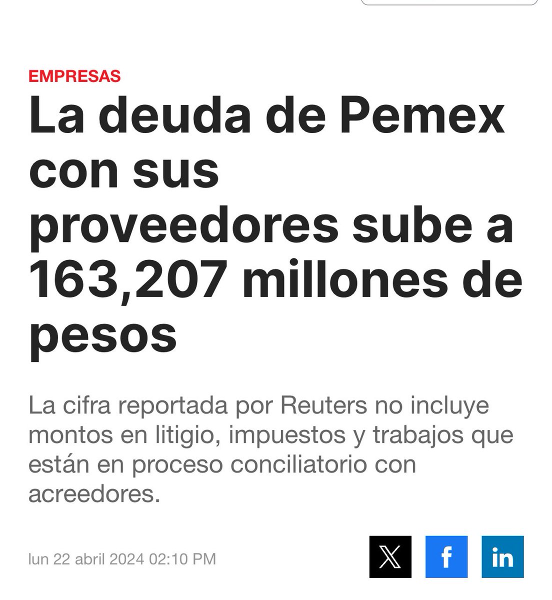 Otra bomba q va heredar el actual gobierno al próximo @GobiernoMX : la deuda con proveedores de @Pemex