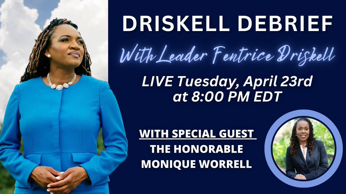 🎙 Excited to have the Honorable Monique Worrell join me on my livestream tomorrow at 8PM EDT! We'll be diving into some crucial topics, so mark your calendars and join us for an insightful discussion.