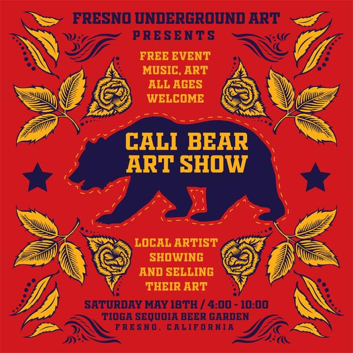 Going to be putting on a Cali Bear art show on May 17th. Here in Fresno, Ca. @TiogaSequoia  Here's a mock up of one I will be doing. #locoatfua  #henryloco #fresnoundergroundart #calibear