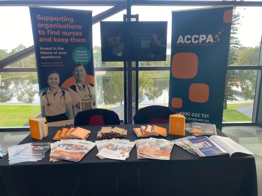 Attending the @AgedCareQuality National Aged Care Provider conference today? Come and visit us at our ACCPA trade table. #ACQSC #NACPC2024 #AgedCare #conference #GettingInOnTheAct #WorkingTogether