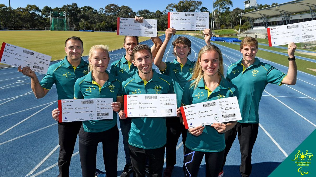 Bonjour! Meet the first eight track and field athletes heading to the #Paris2024 Paralympic Games for Australia! 💚 💛 Read the full story: bit.ly/4aNszsC @Qantas | @Paralympics | @AthsAust #ImagineWhatWeCanDo