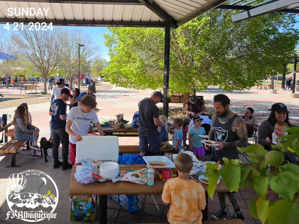 Had a park cleanup type workout for Earth Day this morning, one PAX runs around the park picking up 10 pieces of trash while the other does excercises, then switch.

Also had a great turn out for the Family Day BBQ!!!

#f3nation