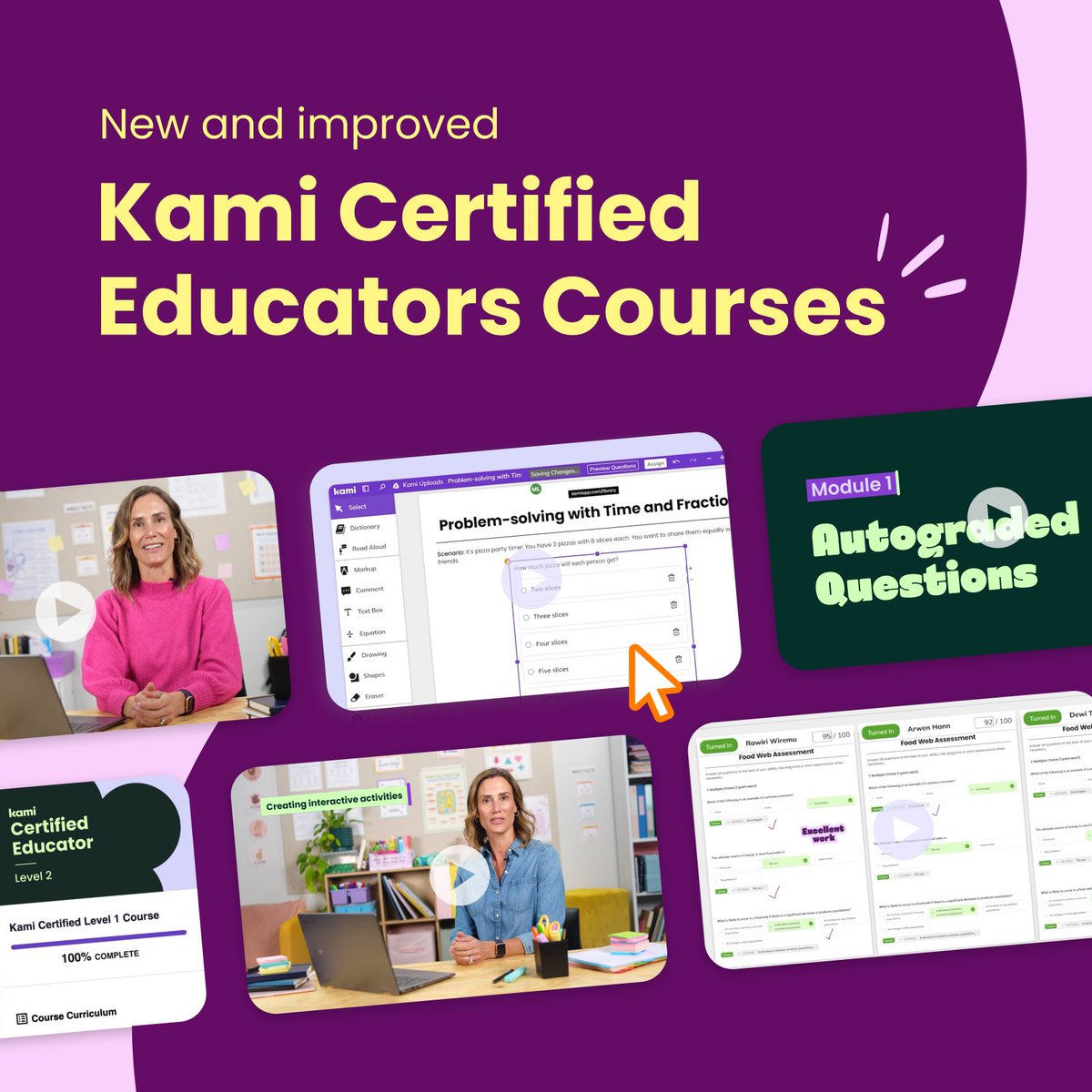 SatArora's tweet image. 📣Check out new &amp;amp; improved @KamiApp Certified Educator courses!
Learn all the time-saving workflows, integrations, and teacher tips in under 30 mins, and earn a badge and certificate to share!
Apply👉🏻kamiapp.com/certified/
#EdTech #LoveLearning #KamiMagic #KamiCertified