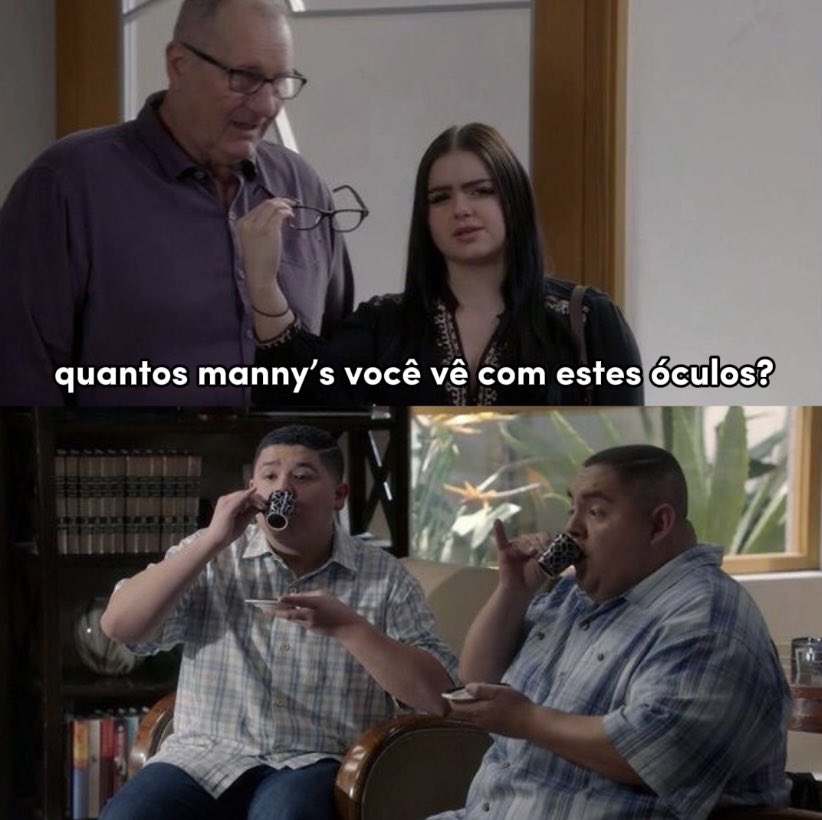 morro com a gloria em modern family trollando o jay e o manny em 1° de abril