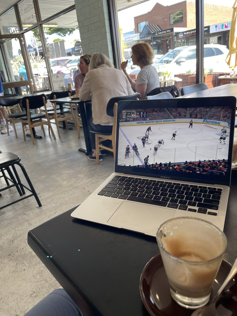 I’m shouting WAY to loud in this coffee shop at noon.😆 #LetsGoOilers