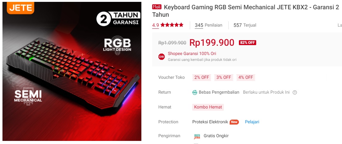reginaclaud's tweet photo. Keyboard Gaming RGB Semi Mechanical JETE KBX2 - Garansi 2 Tahun
#FYP #fypシ #fypviraltwitter #rekomendasi #diskon #promo  #shopee  #affiliate #ShopeeID #shopeeaffiliate #racunshopee 

https://t.co/UY8PHRRDfk https://t.co/9XF7mD7W5k