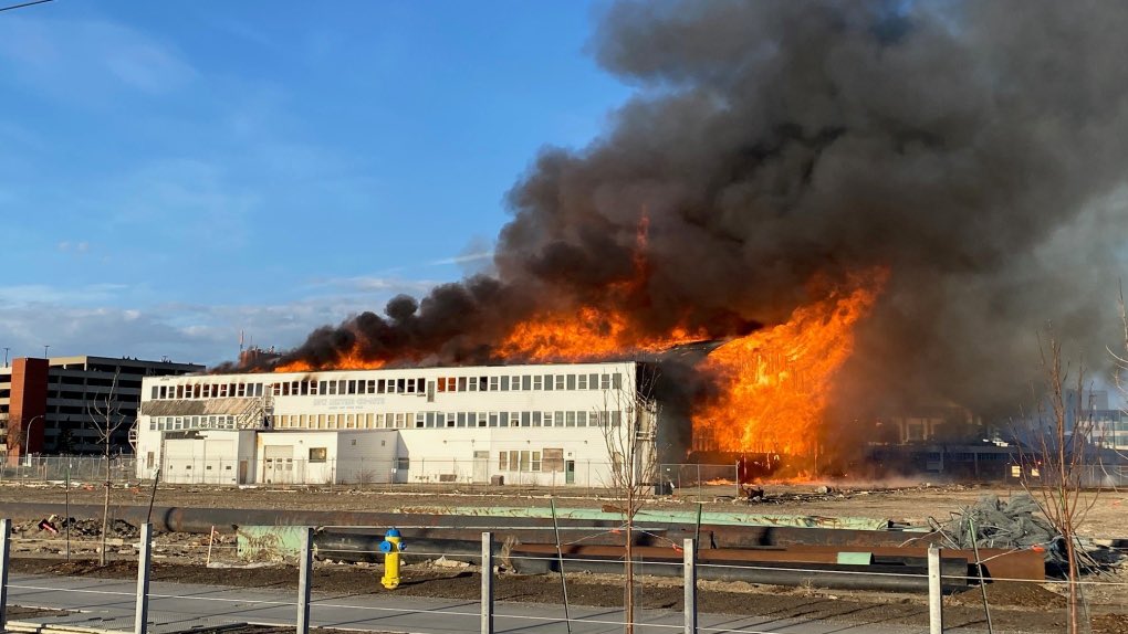 Heartbreaking to see Hangar 11 burn. It was the last of its kind in Western Canada. It was key in the war effort in the 1940s & had been designated a historical resource. It was to be repurposed as a mixed use retail, commercial, restaurant/patio, event & residential space. #yeg