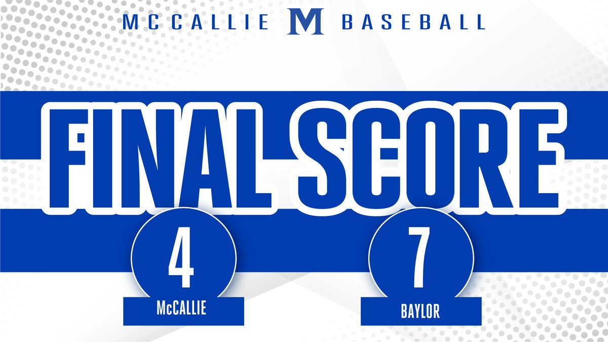 McCallie outhit the Red Raiders 7-4. A 4-run Baylor 6th broke a 3-3 tie and proved to be the difference. Noah Wilson had a double and a solo HR. Chandler Jones had two hits and an RBI. Starter Chris Moore struck out 9 in 5.2 innings. @McCallieBseball