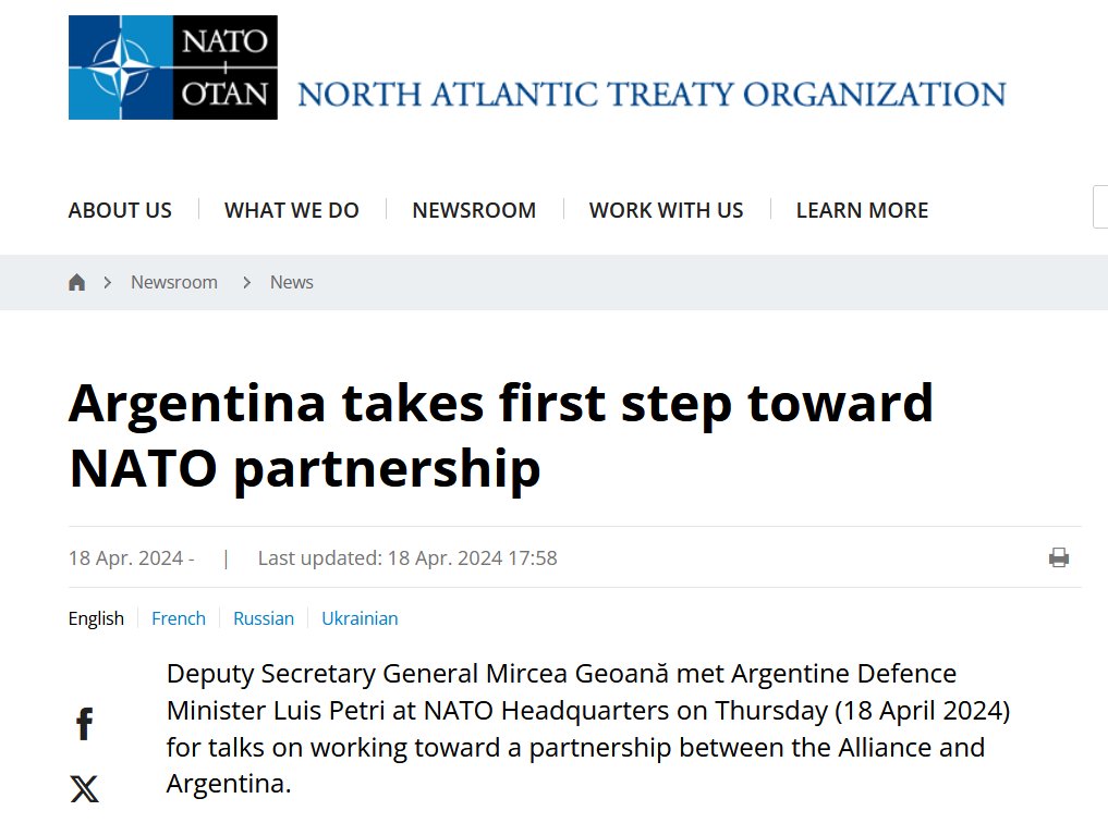 Under its previous, center-left Peronist government, Argentina agreed to join BRICS and had independent foreign policy. Now Argentina is ruled by far-right libertarian Javier Milei, a US puppet who rejected BRICS, collaborates with the CIA, condemns China, and wants to join NATO