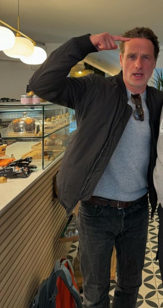 NEW | Andy in a coffee shop in London, England on April 15, 2024. #AndrewLincoln