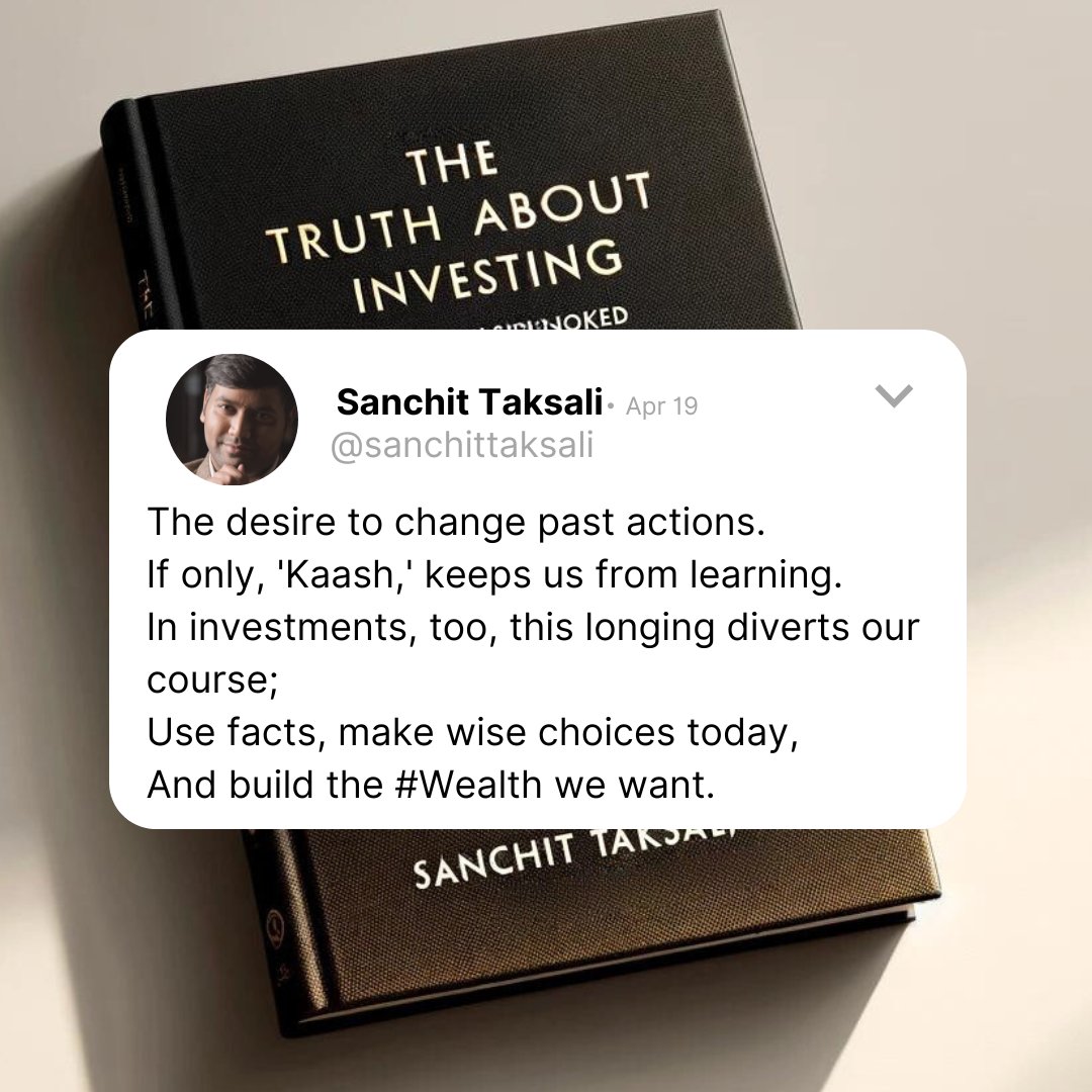 Stuck on 'If only'? Don't let 'Kaash' halt your learning or wealth goals.

Use solid facts, make wise choices, and create the wealth you seek! 🌟

 #InvestSmart #FutureFocused #CreateWealth #TheTruthAboutInvesting