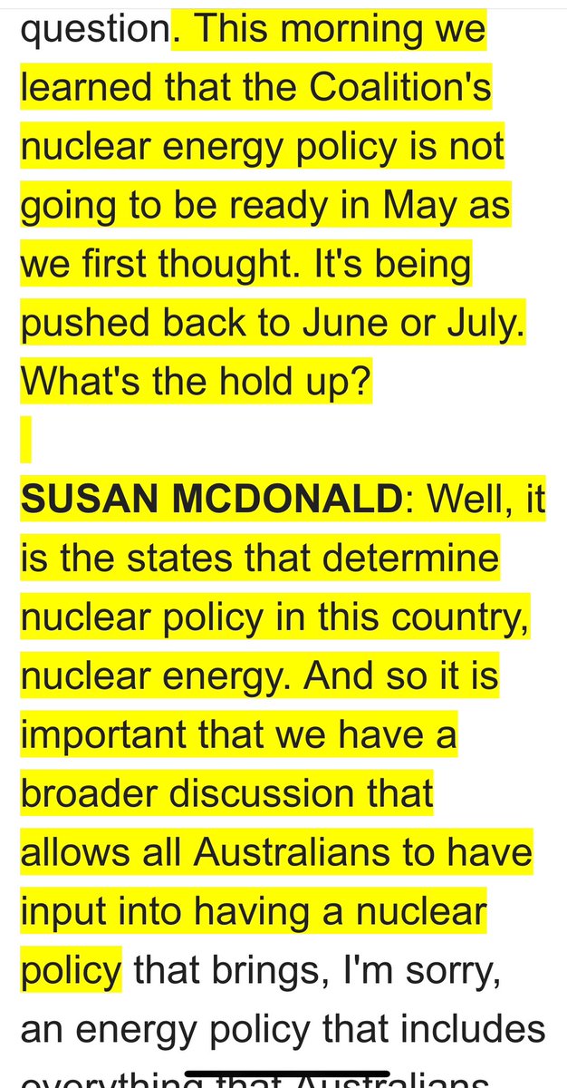 This morning, Shadow Resources Minister Susan McDonald said “it’s the states that determine nuclear policy in this country”. She has half a point. And there are bipartisan bans on nuclear power in Queensland, NSW and Victoria. The LNP leaders in all 3 states have said they