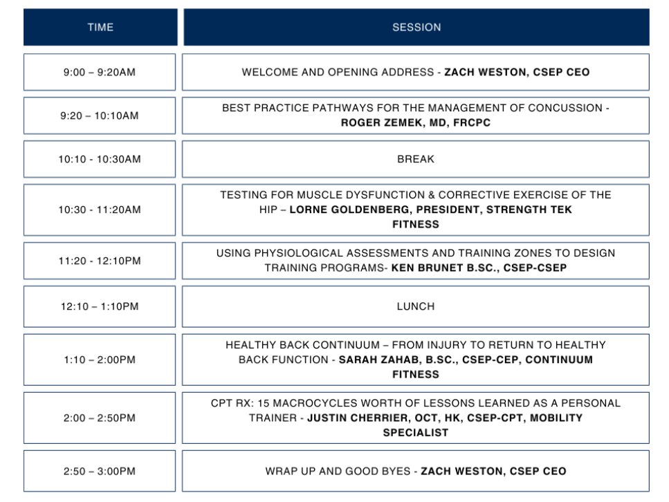 .@csep_scpe is organizing a professional development event for those interested in sport, exercise, health & human performance in Ottawa. Saturday, May 11, 2024: 9 AM to 3 PM Location: RA Centre, 2451 Riverside Drive 🔗program & registration: shorturl.at/jFIS3