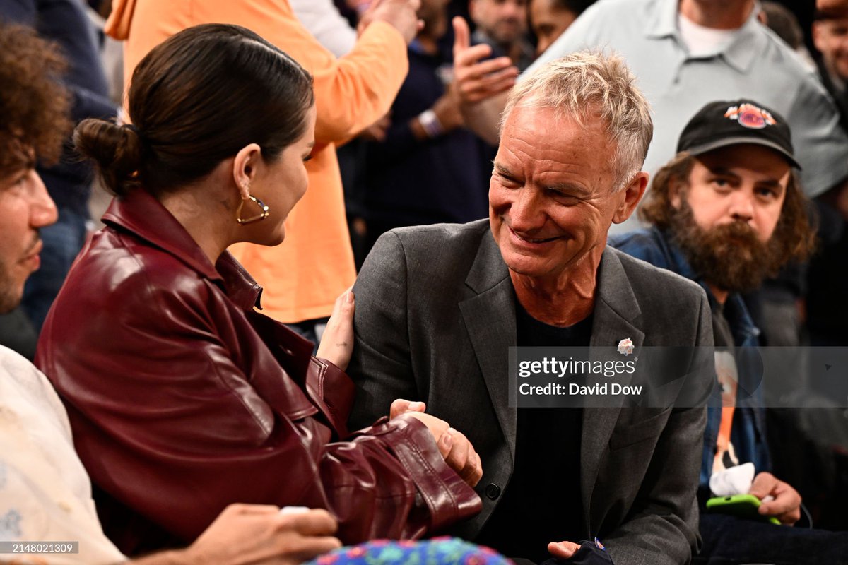 Selena Gomez with Sting at the Knicks game.