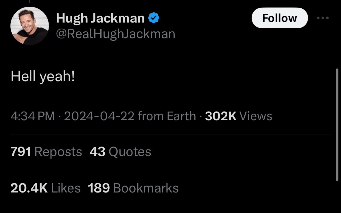 Real recognizes real. #Wolverine @RealHughJackman @insomniacgames