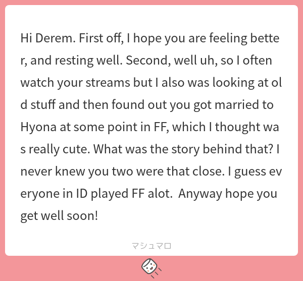 DeremKado's tweet photo. The story behind that was.. 
Though I should do it in freetalk, I can't stream anytime soon. So, let me continue in the replies. 
It is kinda a long story
続き→https://t.co/FMHkpEoIVw
#マシュマロを投げ合おう https://t.co/GTkesws6G5