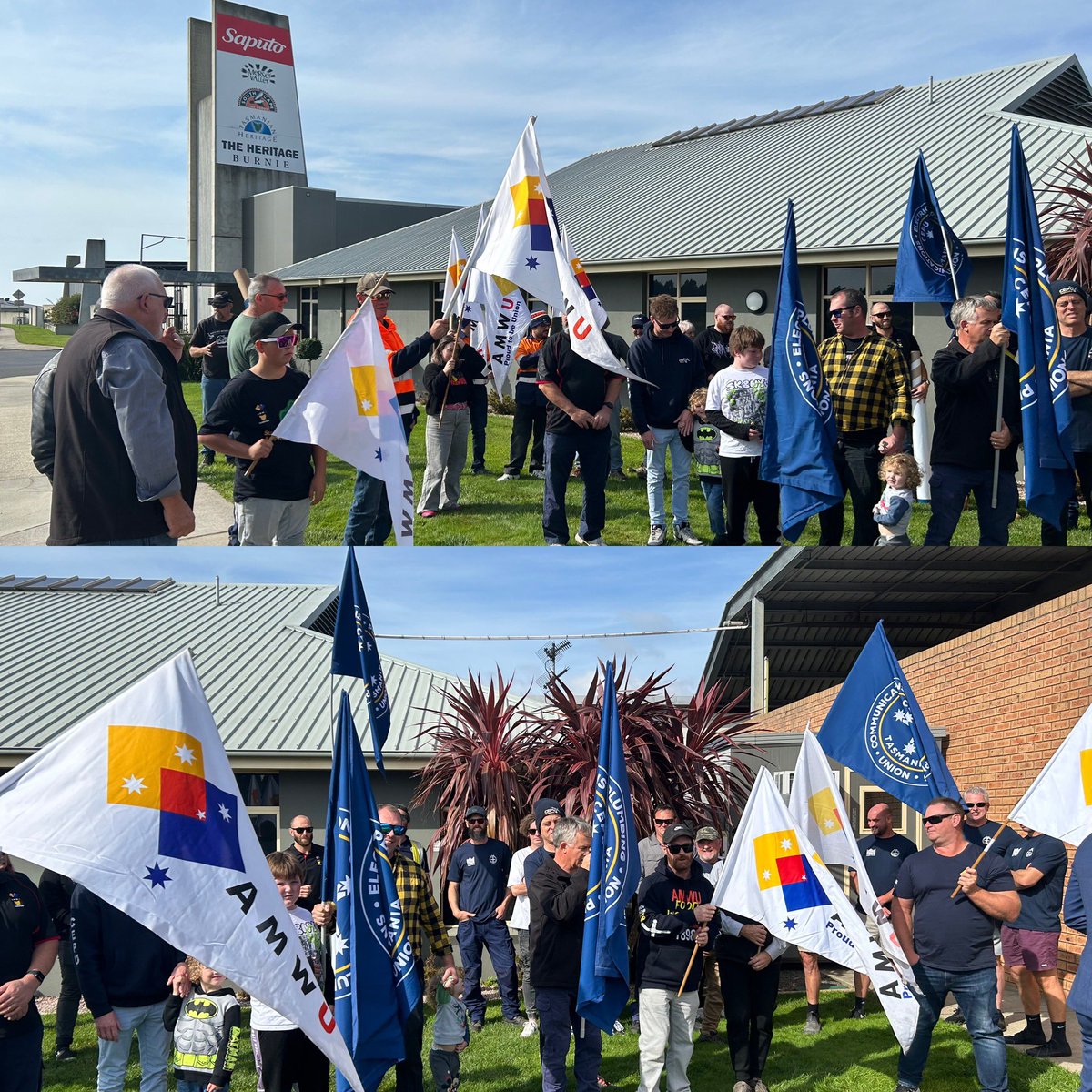 Workers at Saputo Burnie have taken strike action today in their pursuit of parity with Saputo mainland wage rates.
A 21% difference between the sites is simply corporate greed and Tasmanians say enough is enough! No longer are we the poor cousin #politas