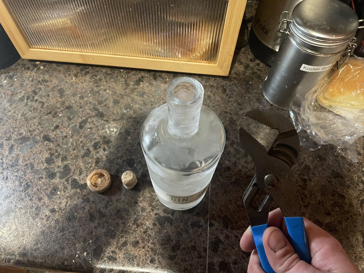 Andrew_DK's tweet photo. HEY .@SturgeonSpirits I had to break out the .@CHANNELLOCK to get at your gin

You two should do a marketing partnership or something https://t.co/CAs7TipiRA