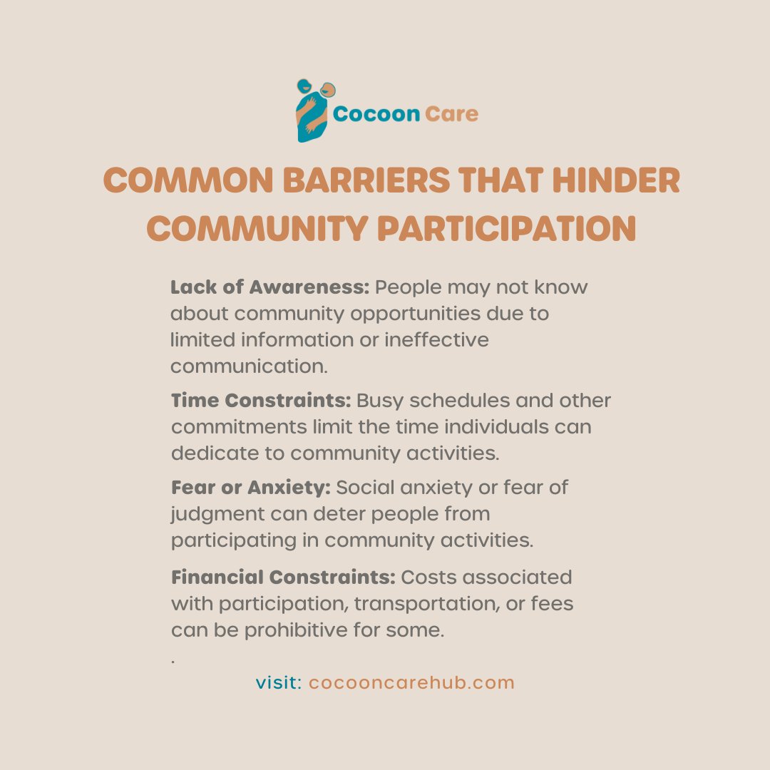 Understanding what holds us back from fully engaging in our communities is important. Since we have identified the challeneges, stay tuned for our post on possible solutions!
#CommunityEngagement #OvercomingBarriers #TogetherWeCan