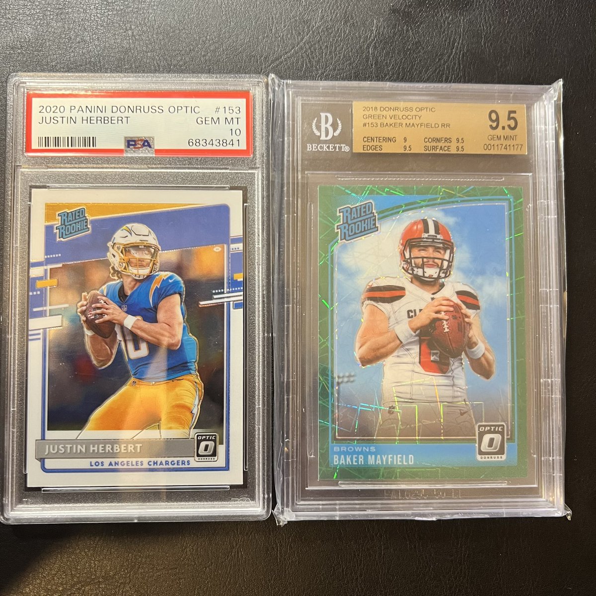 CardConnectHQ's tweet photo. Purchased for $50 and $45. 

Thinking about cracking the 9.5 and resubmitting to PSA

@CardPurchaser 

Thought I got a deal on them. 🤷‍♂️ https://t.co/fhyfHQdSmc