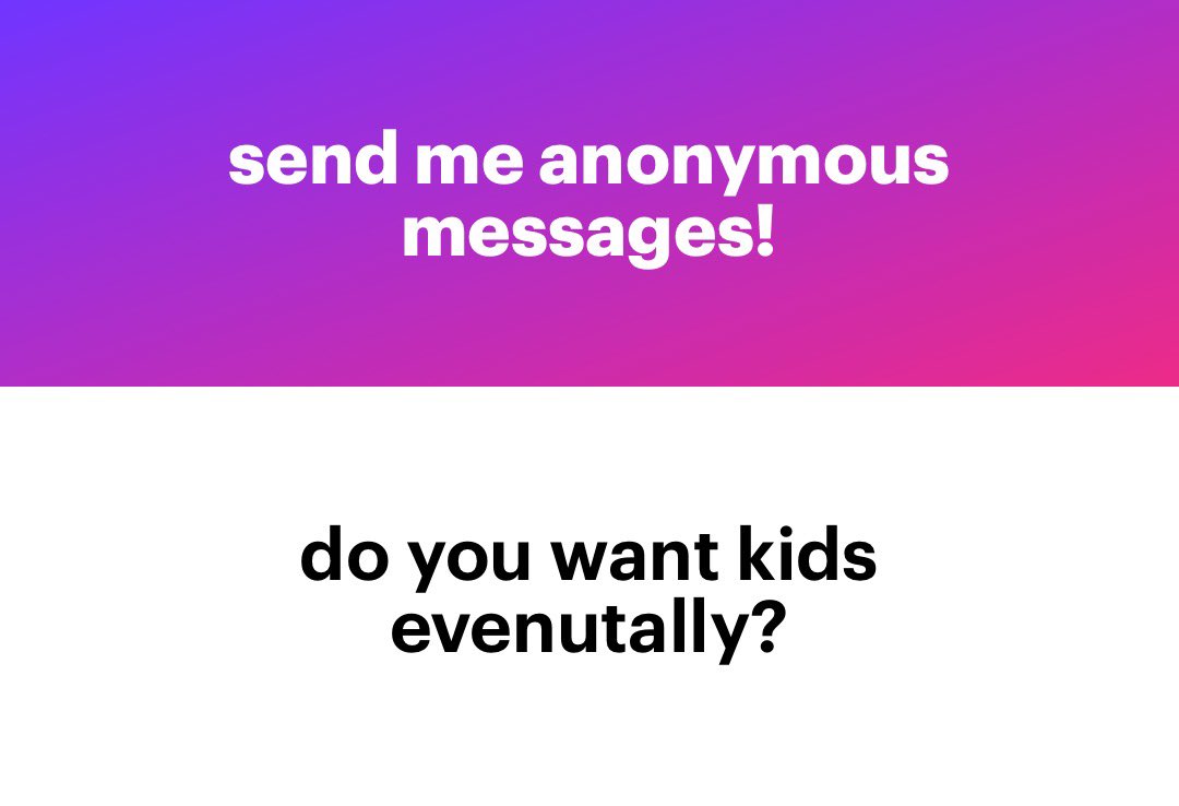 Absolutely right now I’m just a proud aunt but yes I want kids someday.