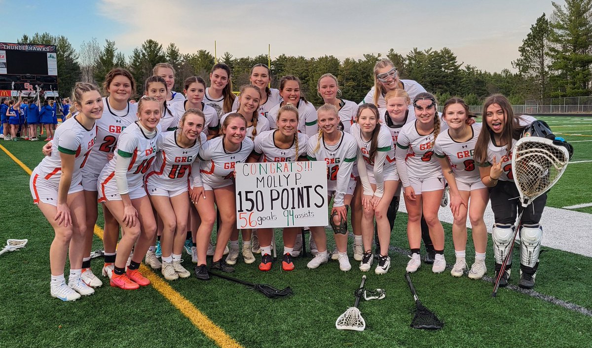 GRG_Lax_Coach's tweet photo. Way to go Molly with 56 goals and 94 assists in hs lax career to date!! https://t.co/u8PC5rbOqp
