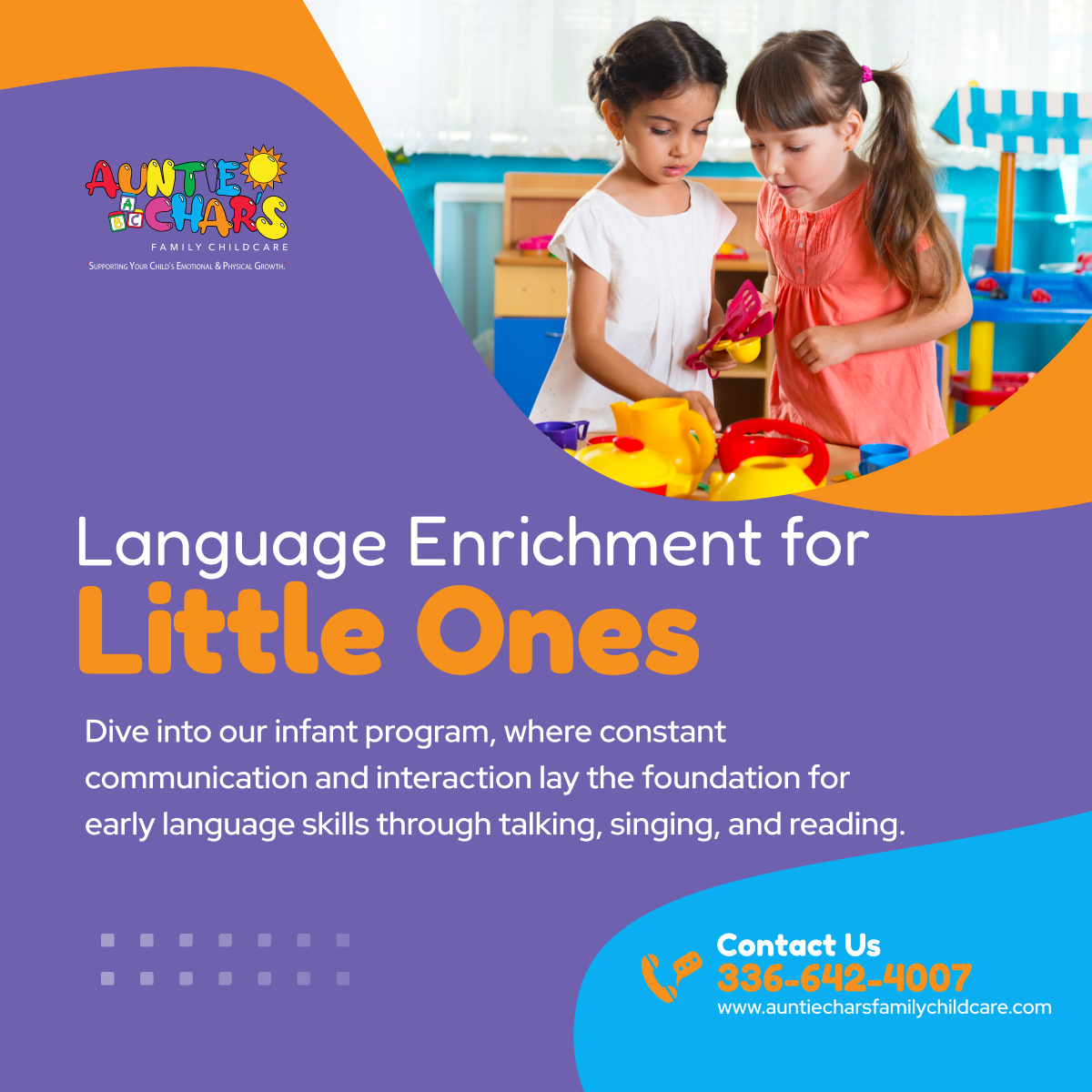 Auntie_Chars's tweet photo. Witness the magic of language development unfold in our infant program, where every interaction is a step toward unlocking your child's potential.
 
#EarlyLanguageSkills #RuralHallNC #ChildCare https://t.co/LSvX7ZrHcb