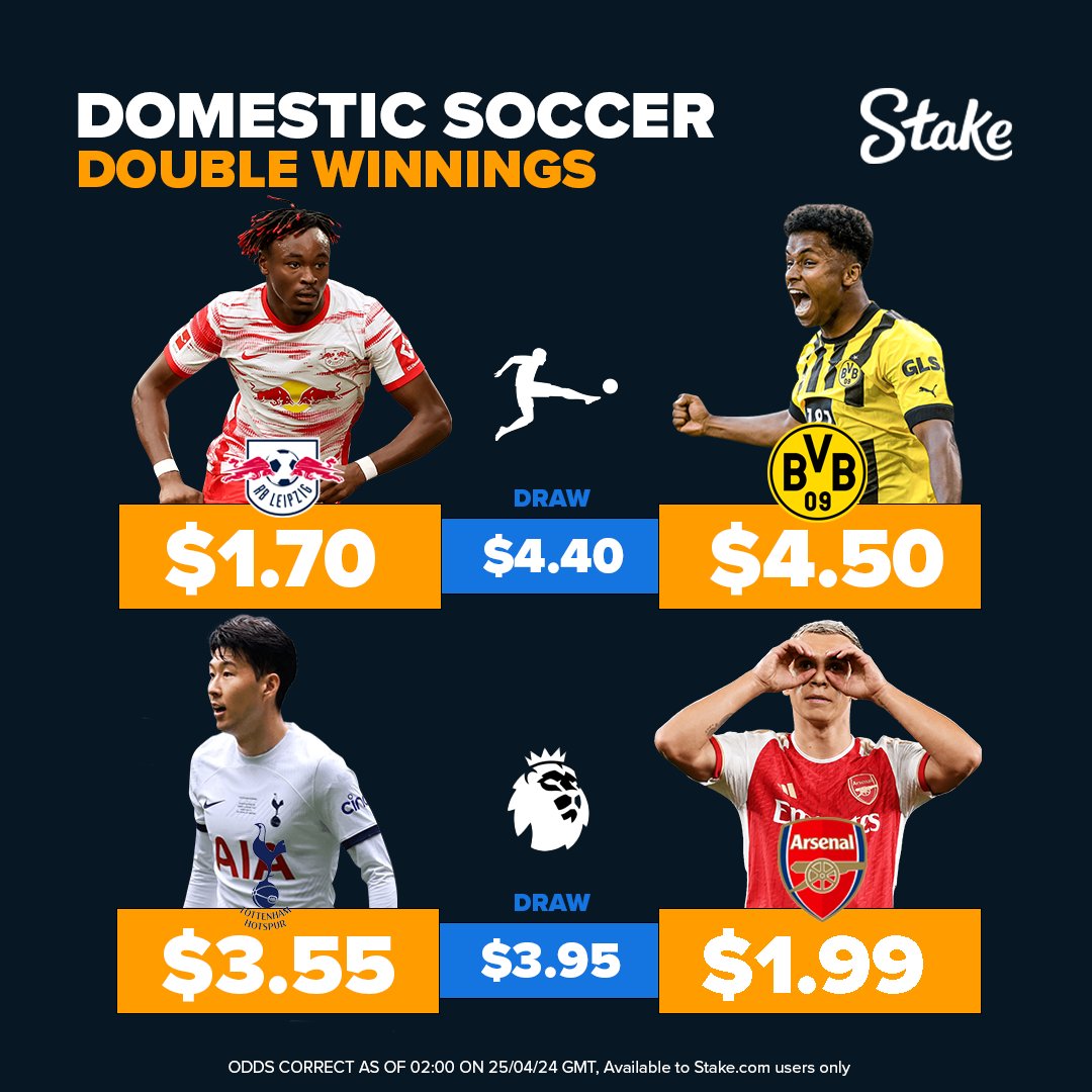 Another monster weekend of European Football coming up ⚽️ We're headed to Germany and England for this week's edition of our Domestic Soccer Double Winnings 🇩🇪🏴󠁧󠁢󠁥󠁮󠁧󠁿 🔗: bit.ly/43d4IQ8