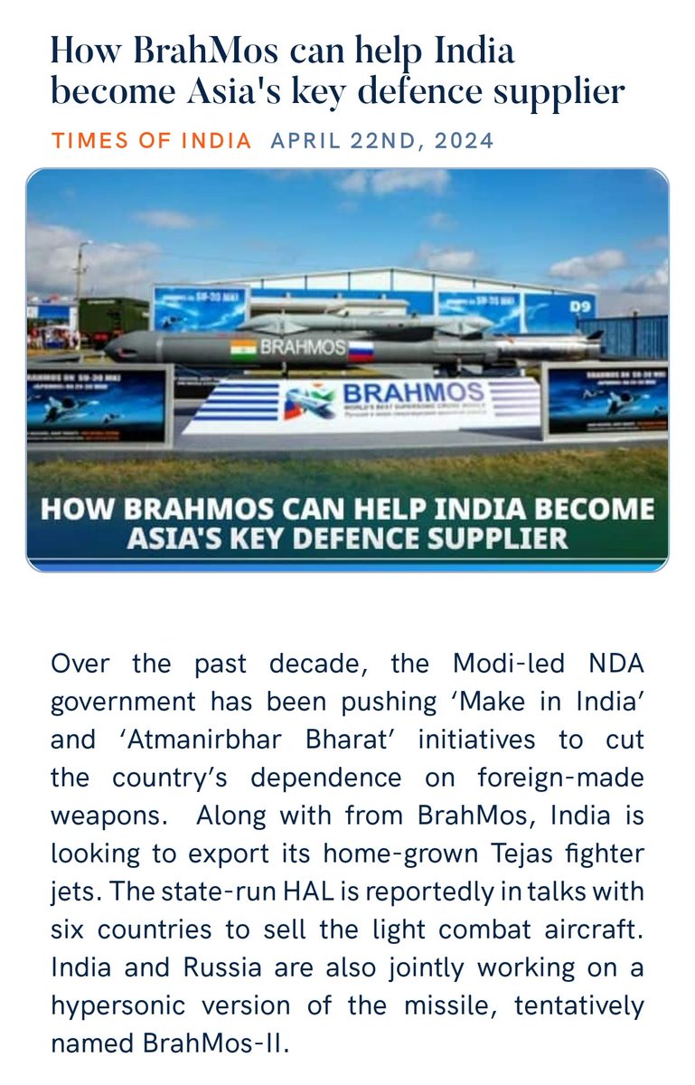 How BrahMos can help India become Asia's key defence supplier timesofindia.indiatimes.com/india/how-brah… via NaMo App