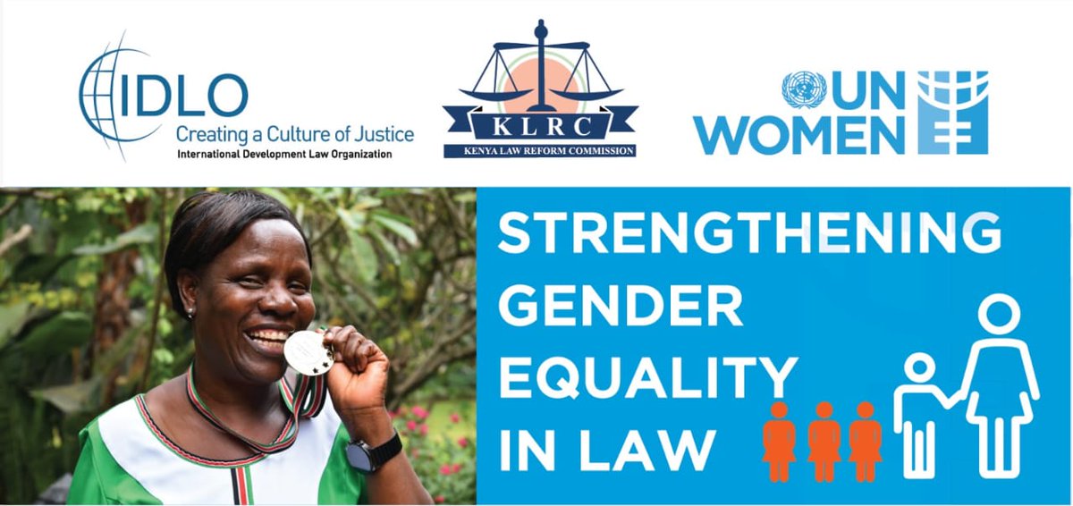 #genderequality is a key principle in our governance framework and needs #equalityinlaw for it to be realized. Tomorrow, @unwomenkenya @idlo launch a report on Strengthening Gender Equality in Law... join as we unveil the findings