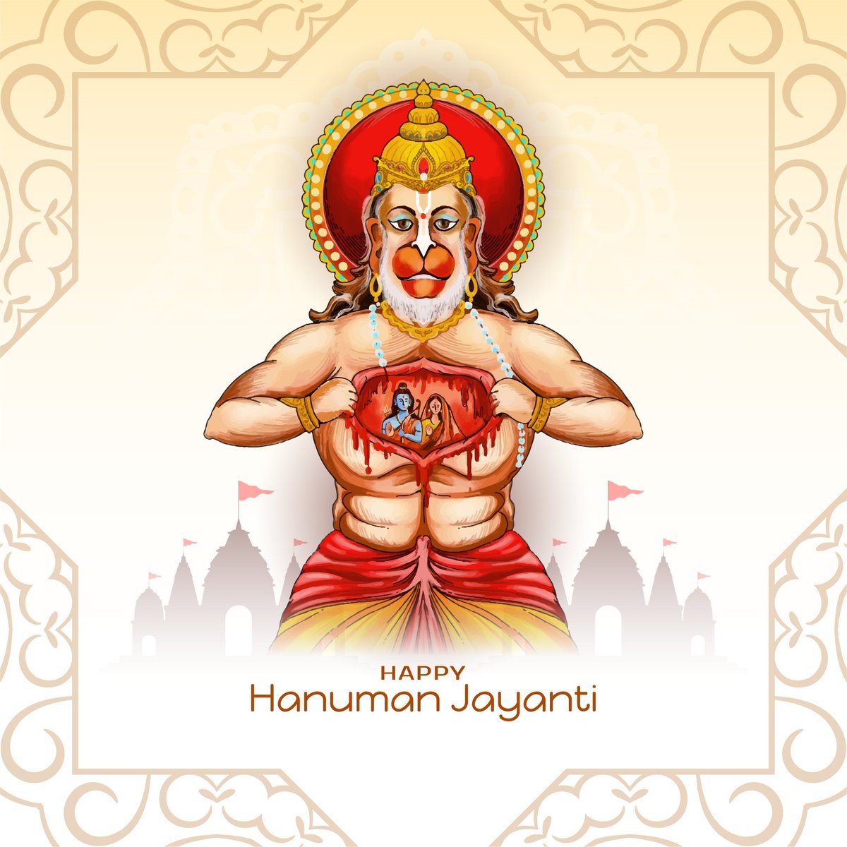 PDhorimanna's tweet photo. Happy Hanuman Jayanti
May Lord Hanuman bless you with wisdom, strength, and courage to overcome all challenges and lead a fulfilling life.
#HanumanJi https://t.co/QZWOczCtsU