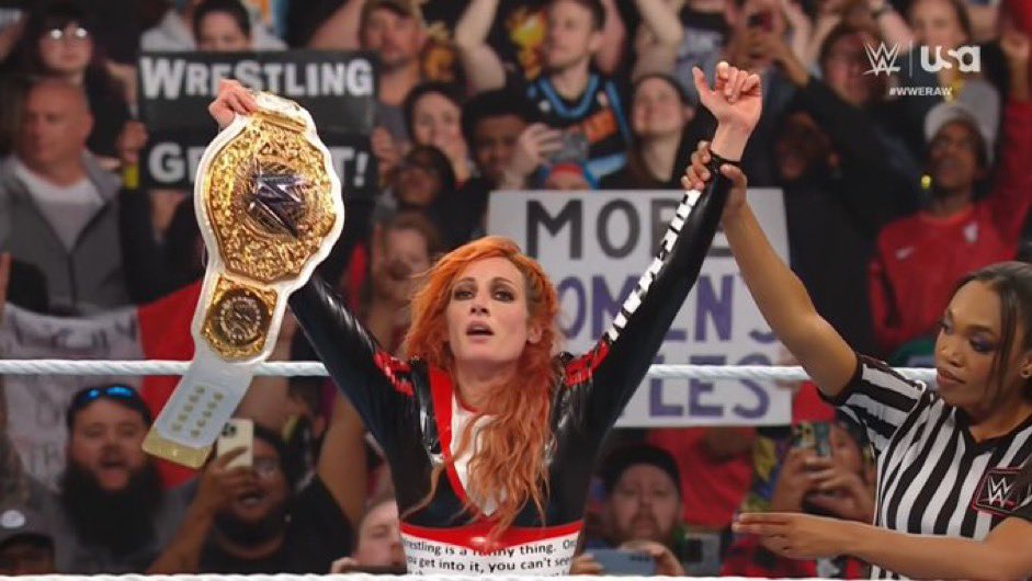 A sort of strange RAW that ended great. I think Becky was gonna win the title at Mania at one point until Ripley got crazy over. Makes sense for Lynch to be the next choice. Never change the battle royal bonkers rules either. Cracks me up every time. 😂
