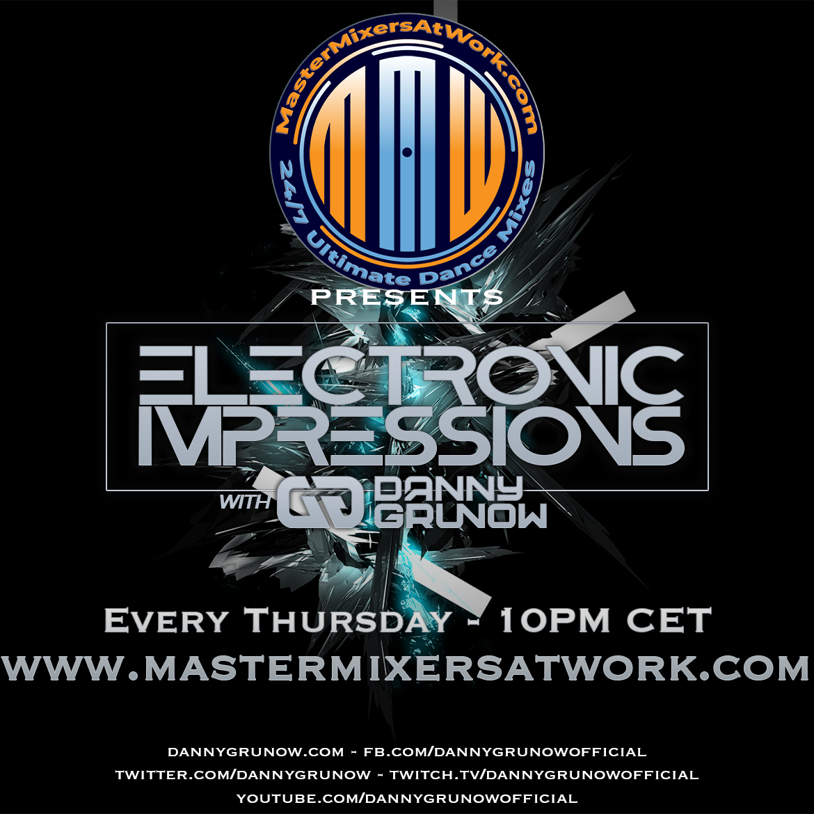 Now live on mastermixersatwork.com

Electronic Impressions 859 with Danny Grunow

Tune in and enjoy the music.

#Trance #Trancelovers #Trancefamily #UpliftingTrance #VocalTrance #TechTrance #Radioshow #Podcast